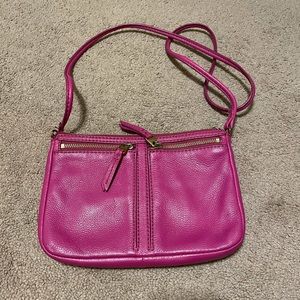 Fossil Pink Leather Crossbody Purse